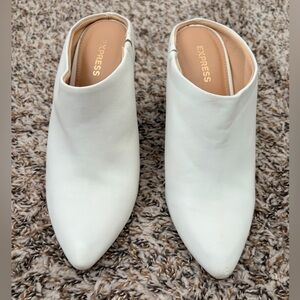 Express Women's Elegant White Mules